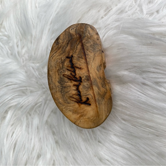 Vintage Richard Rothbard Signed Raw Burlwood Puzzle Box Felt Lined Incomplete - Picture 11 of 11